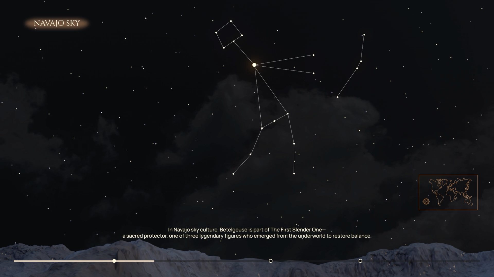 Navajo sky with Betelgeuse as part of the First Slender One