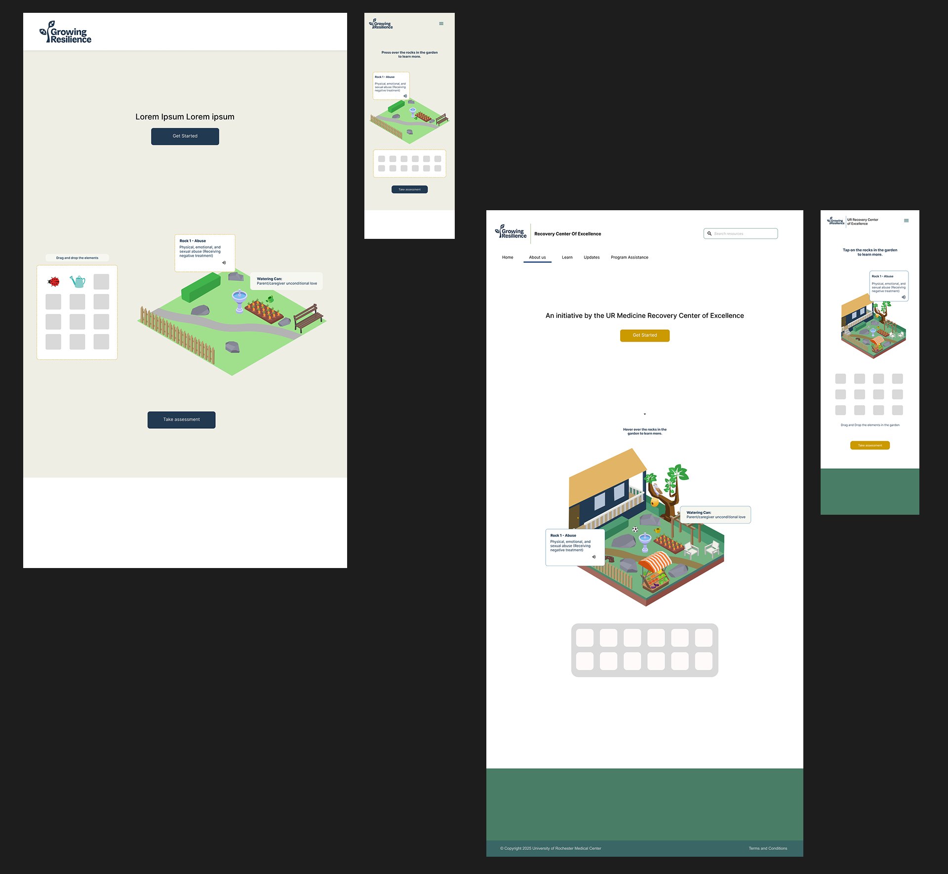 Second round explorations adding context and a richer garden scene