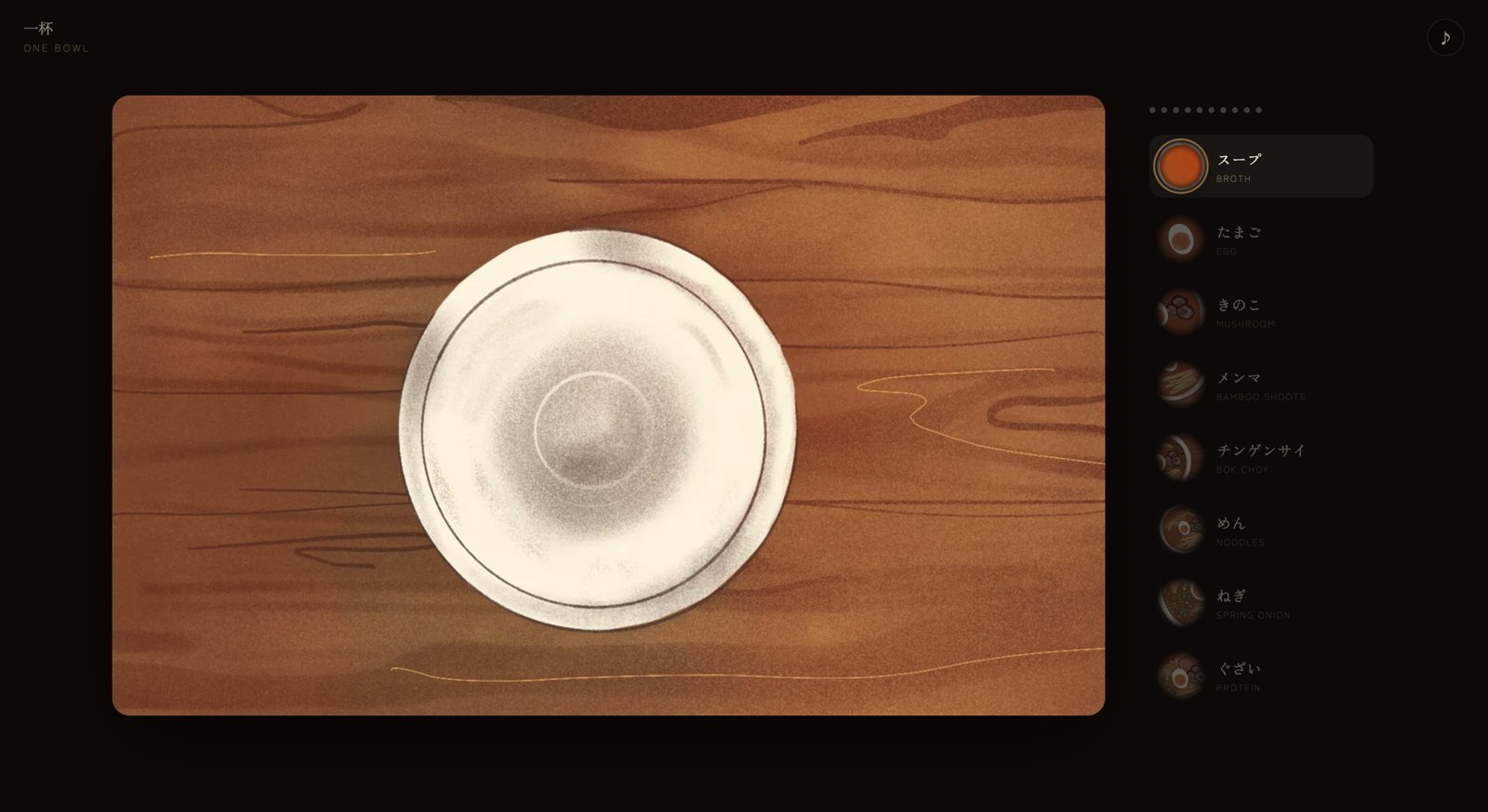 Empty bowl on a wooden counter with the ingredient list on the right